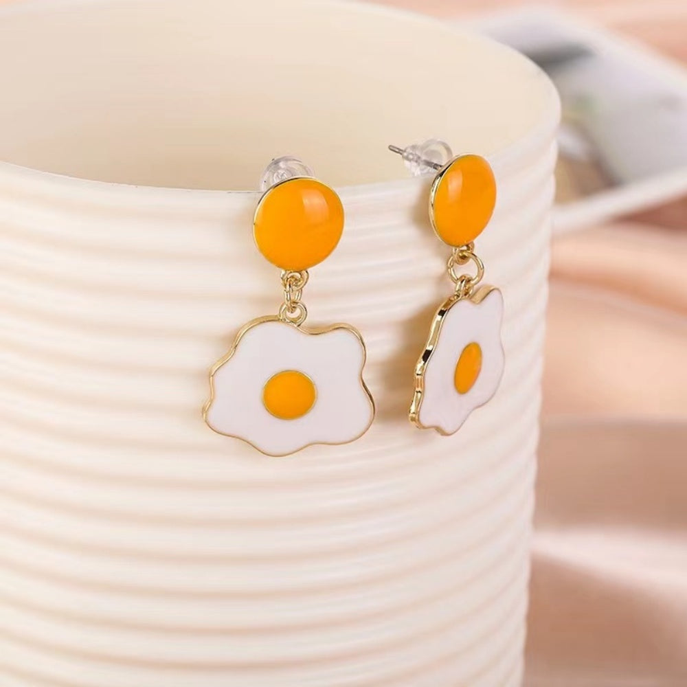 Poached egg earring