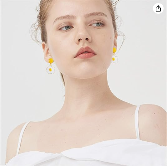 Poached egg earring