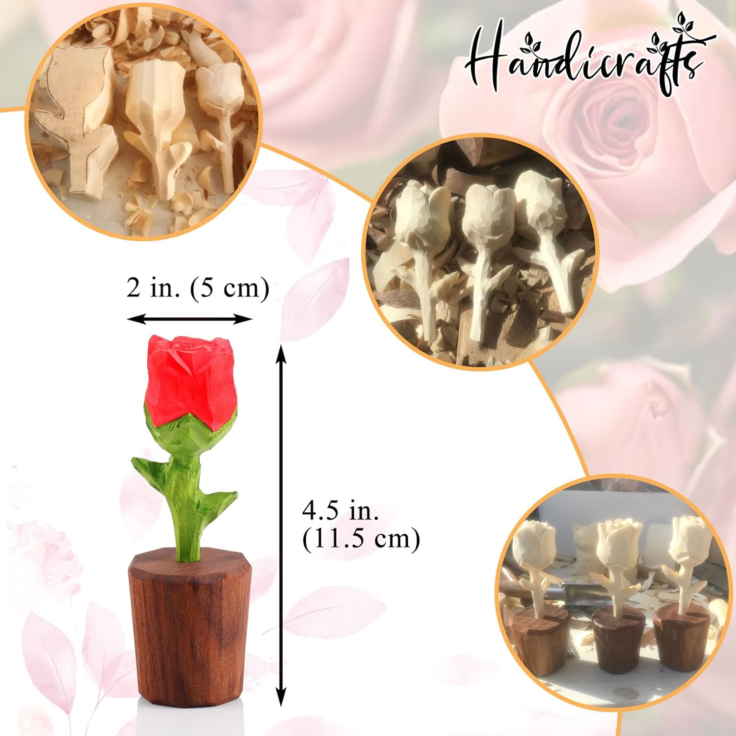 Handmade wooden flowers