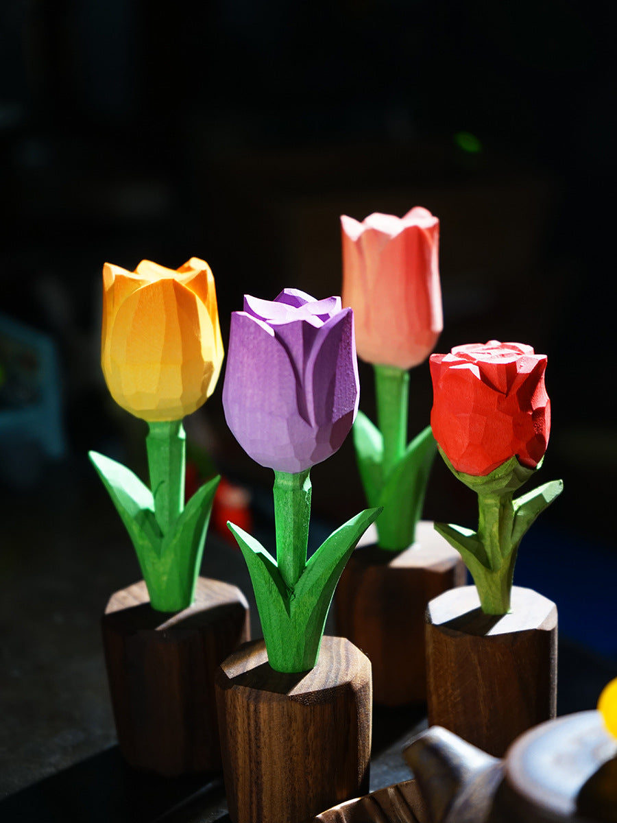 Handmade wooden flowers