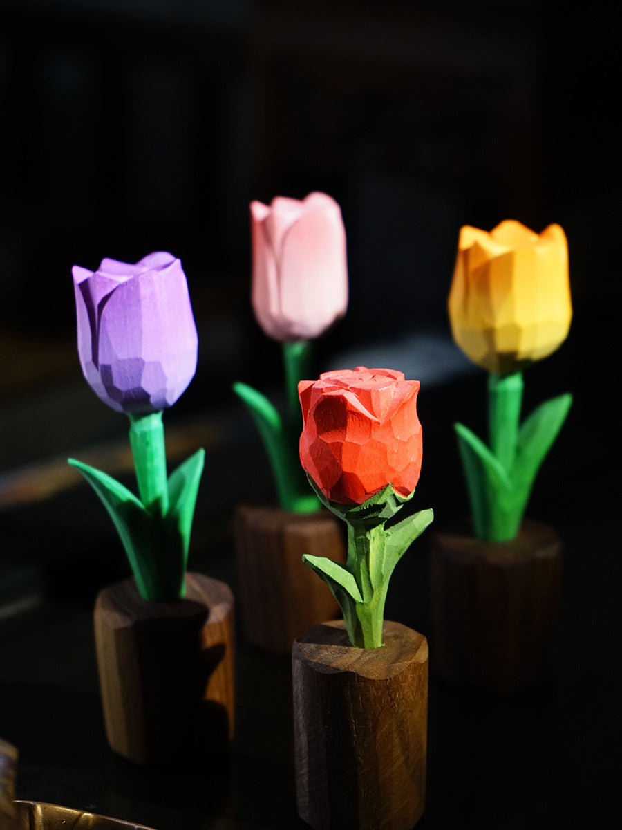 Handmade wooden flowers