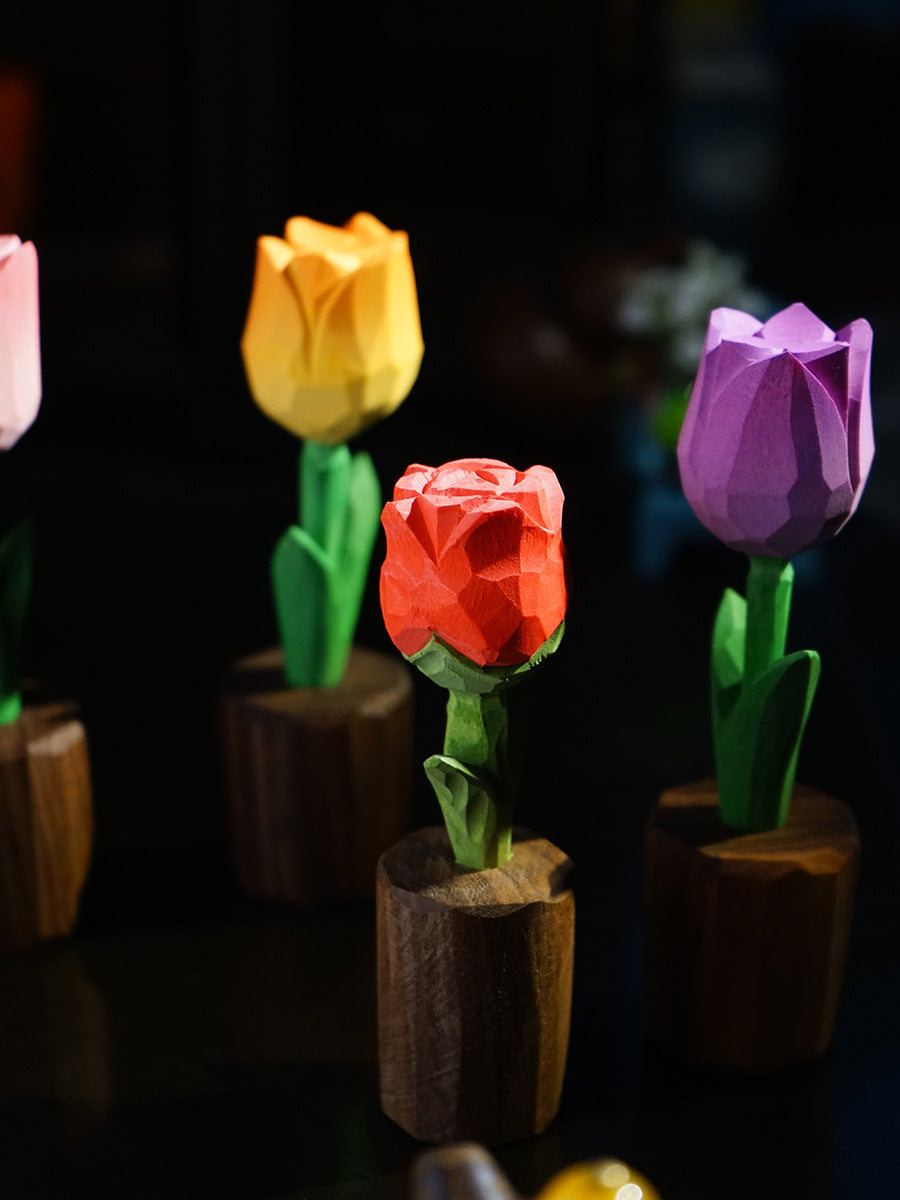 Handmade wooden flowers