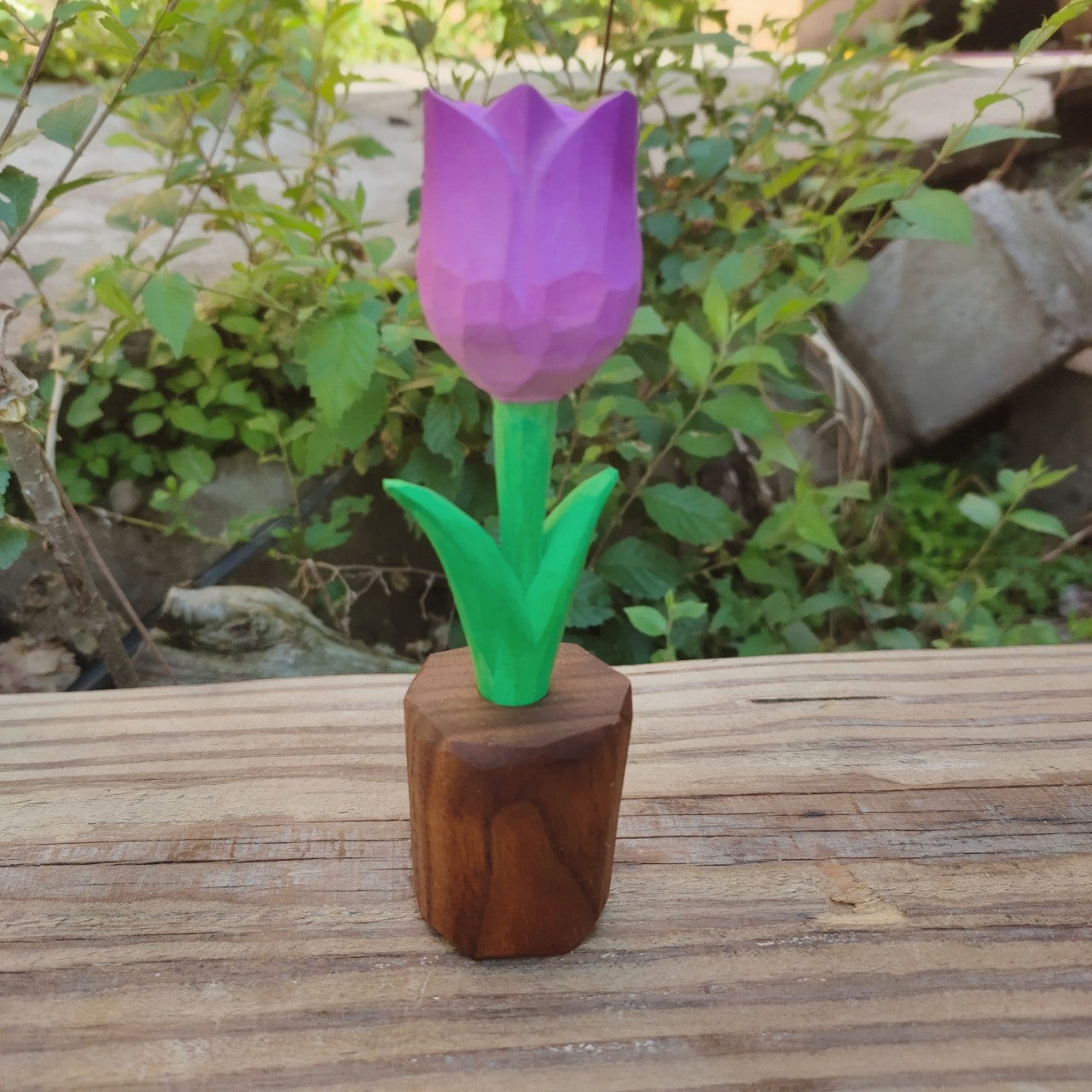 Handmade wooden flowers