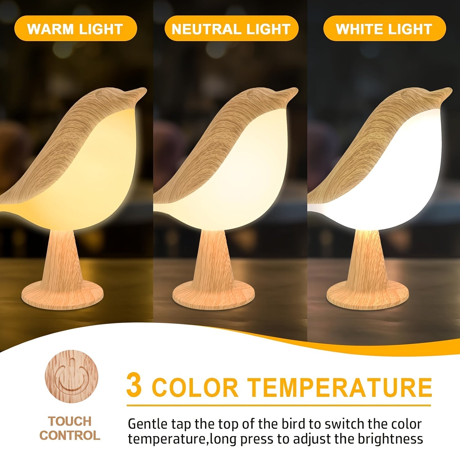 3 Color Temperature LED Aromatherapy Bird Light