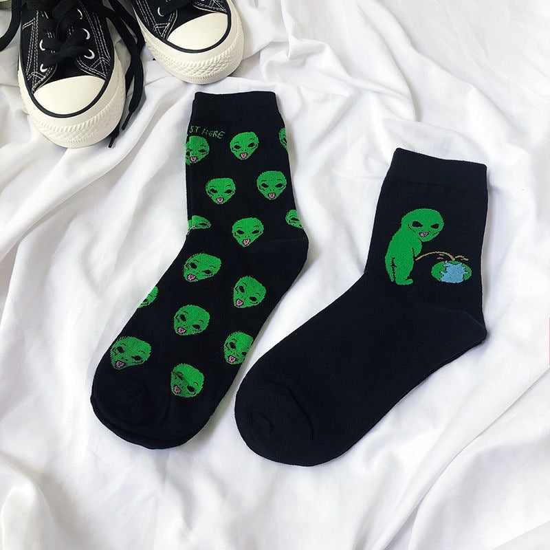 Unisex Space Alien Socks