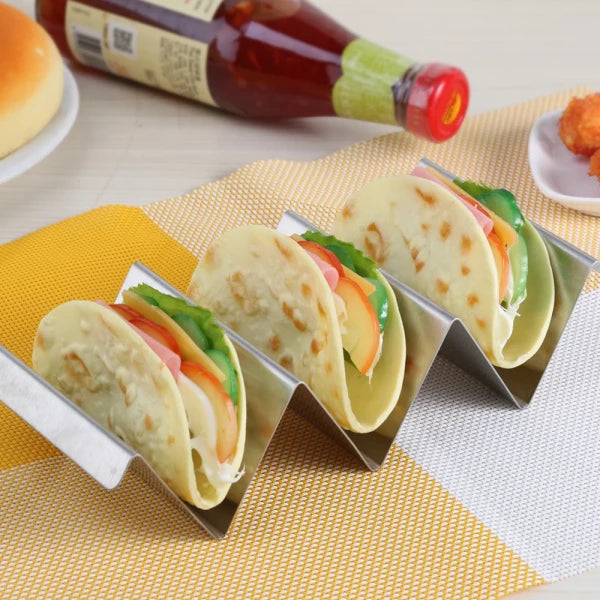 Stainless Steel Restaurant-Style Taco Holder Rack