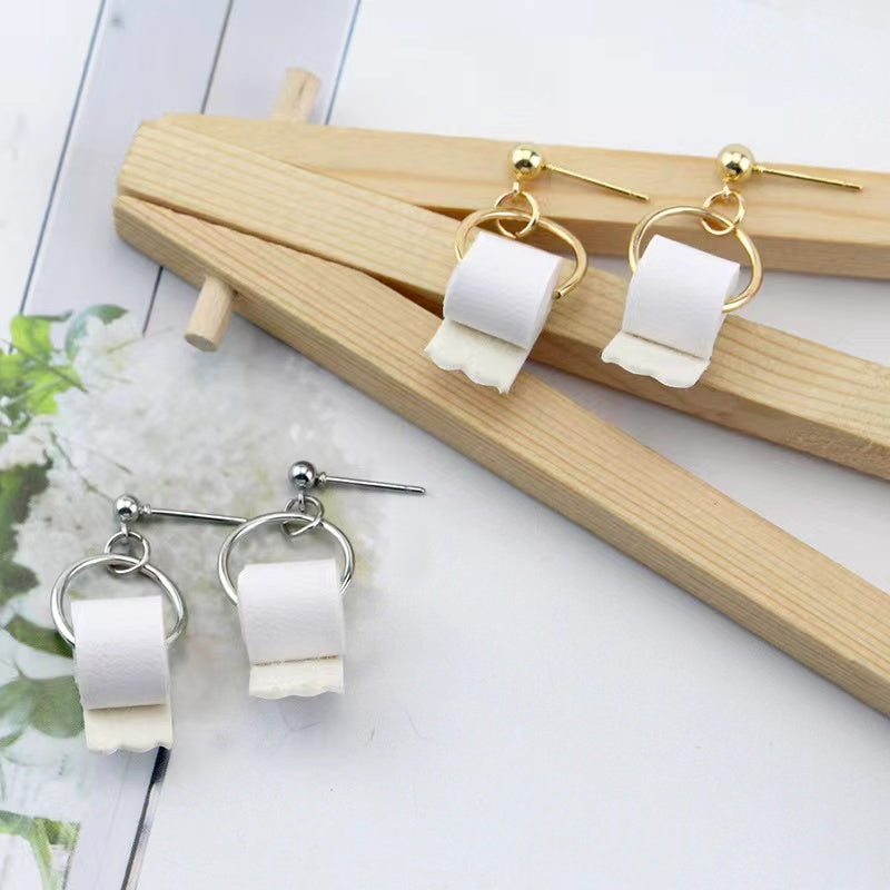 Roll Toilet Shape Earrings