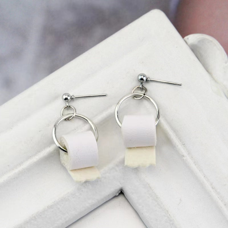 Roll Toilet Shape Earrings