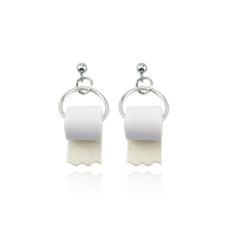 Roll Toilet Shape Earrings