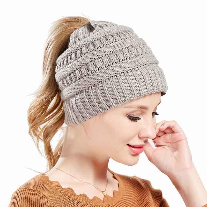 Soft Knit Ponytail Beanie