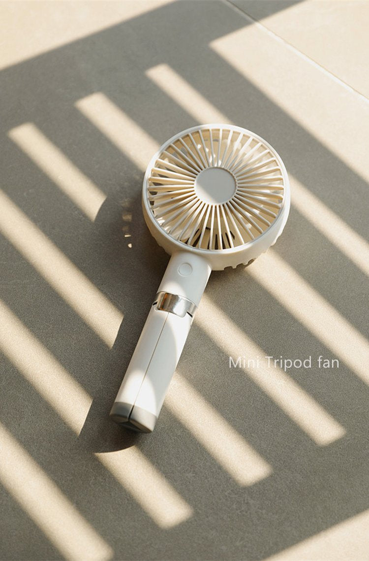 Handheld-tripod mini fan